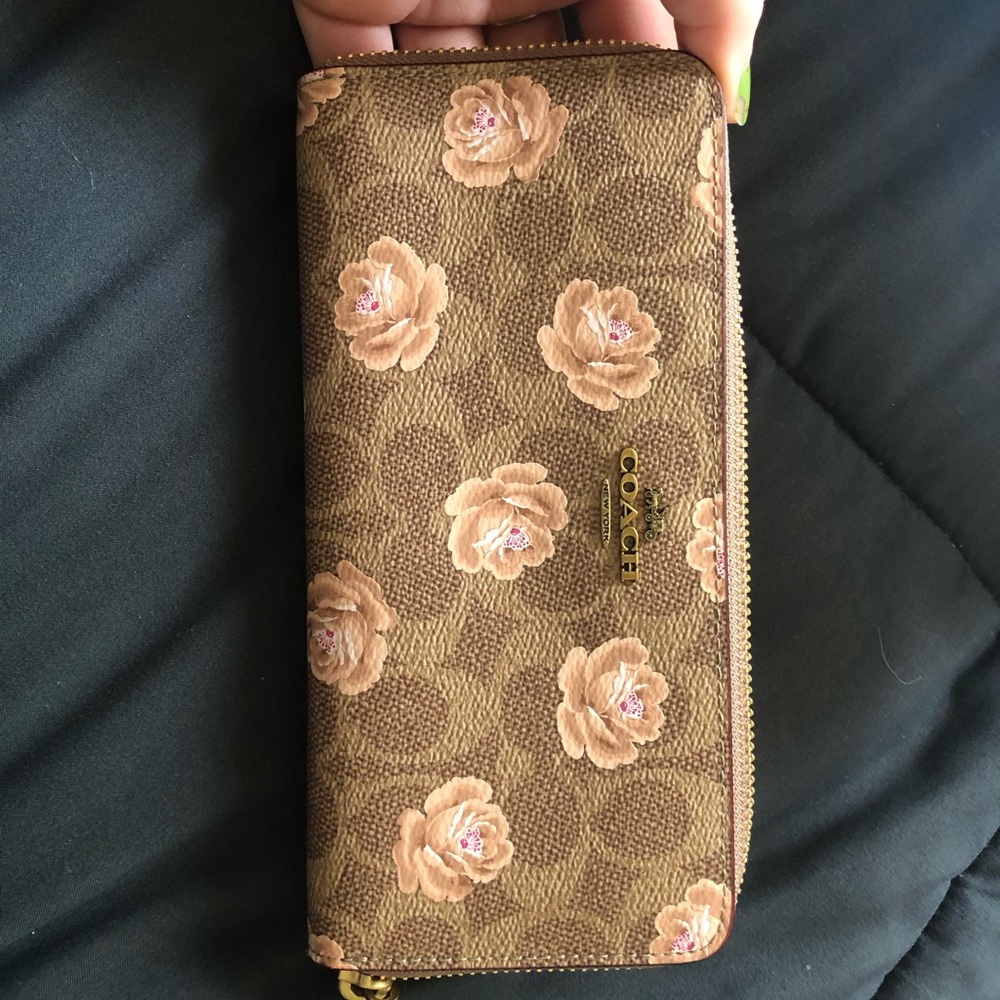 Floral print coach wallet